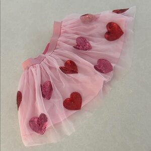 Pink Heart Tulle Skirt for Kids